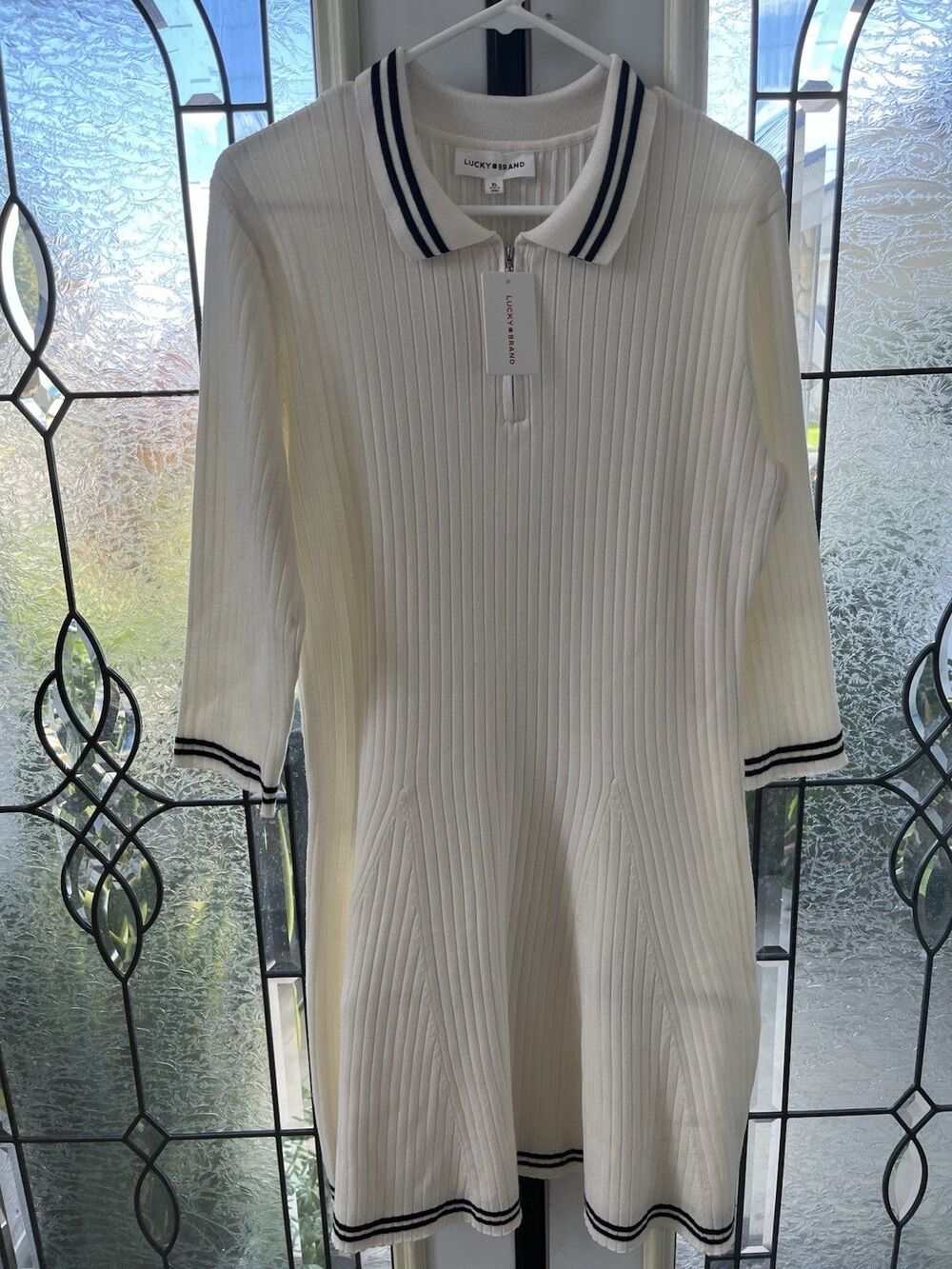 Lucky Brand Women's Knee Length Sporty Shirt Dress Ivory/ White Size XL - Picture 2 of 5